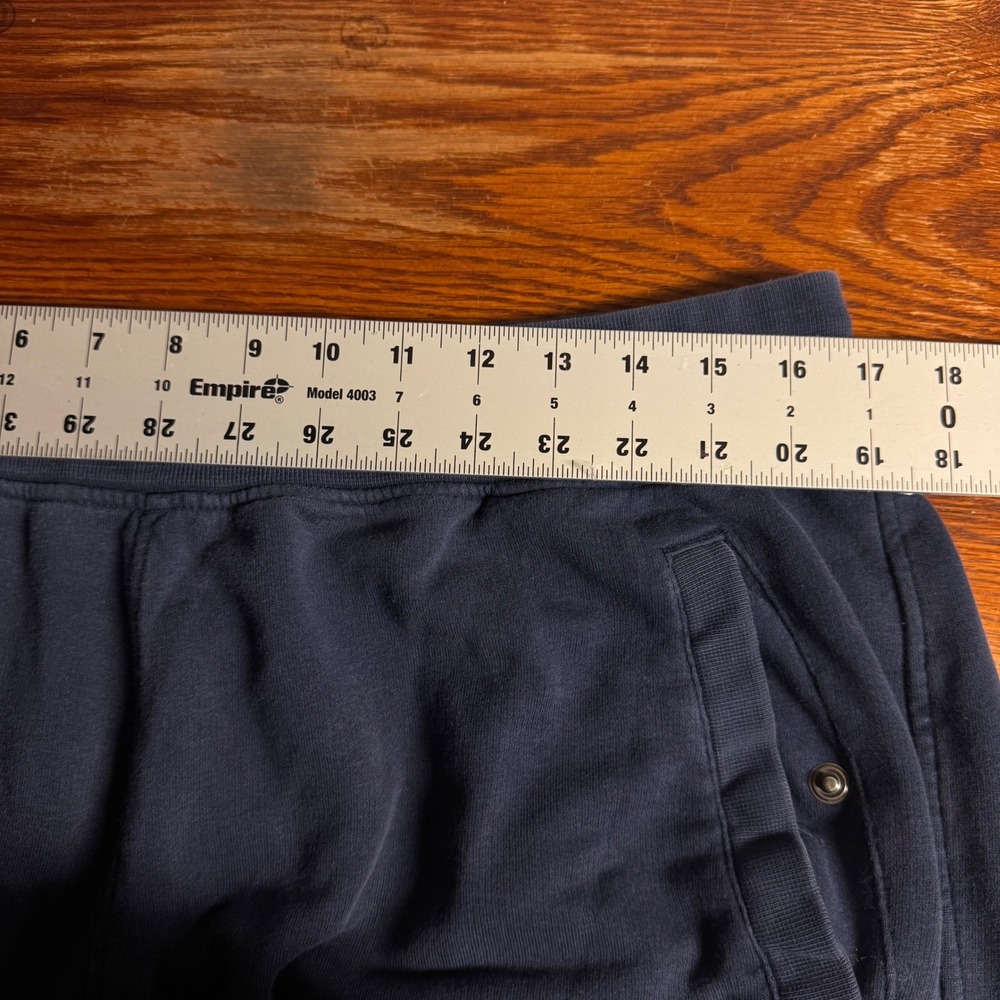 Jordan Mens Blue Fleece Shorts Jumpman Logo XXL Snap Pockets Gray Trim - Picture 4 of 7